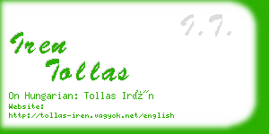 iren tollas business card